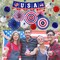 4th of July Patriotic Party Decorations, 6 Paper Fan, 6 Flower Ball, 1 USA Swallowtail Flag, 1 USA Pennant Flag, 1 Star Streamer, 6 Swirl, Independence Day